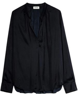 Zadig & Voltaire Tink Satin Tunic Blouse - Black
