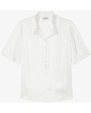 Zadig & Voltaire Satin Top Topher - White