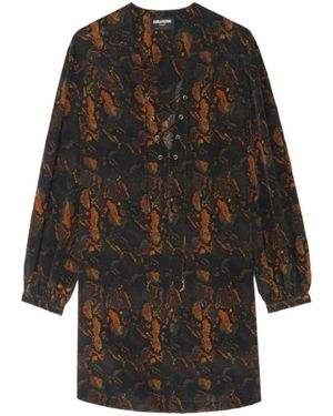 Zadig & Voltaire Ramela Graphic-Print Silk Mini Dress - Black
