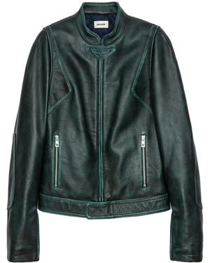 Zadig & Voltaire Veste loupa cuir - Vert