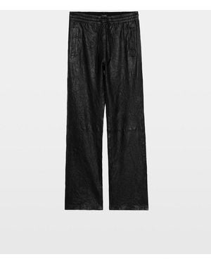 Zadig & Voltaire Pocha Crinkled Leather Pants - Black