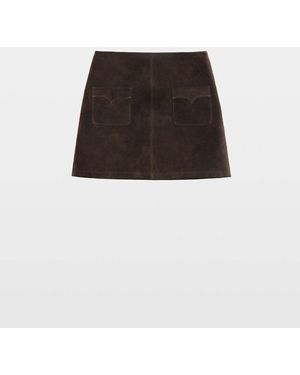 Zadig & Voltaire Jaime Suede Leather Skirt - Black