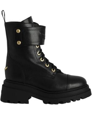 Zadig & Voltaire Joe Chunky-Sole Leather Ankle Boots - Black
