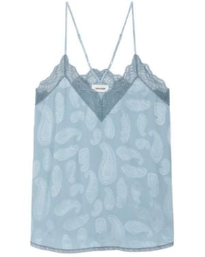 Zadig & Voltaire Camisole Christy 100% Silk - Blue