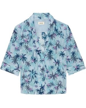 Zadig & Voltaire Telmos Shirt 100% Silk - Blue