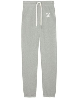 Zadig & Voltaire Sofia Logo-Print Organic-Cotton Jogging Bottoms - Grey