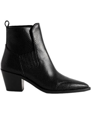 Zadig & Voltaire Tyler Neo Snakeskin-Effect Boots - Black