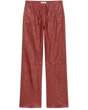Zadig & Voltaire Pantalón Pocha De Piel Arrugada - Rojo