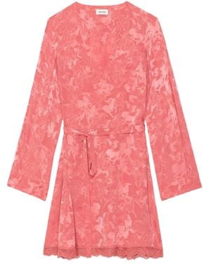 Zadig & Voltaire Ramasco Dress 100% Silk - Pink