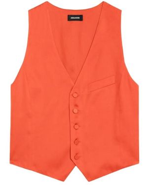 Zadig & Voltaire Waistcoat Emaux Satin - Orange