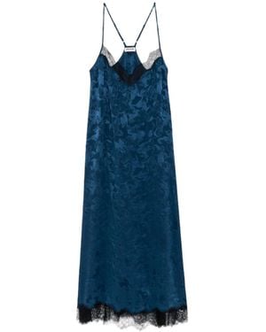 Zadig & Voltaire Respa Dress 100% Silk - Blue