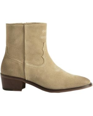 Zadig & Voltaire Tex Low Suede Ankle Boots - Natural