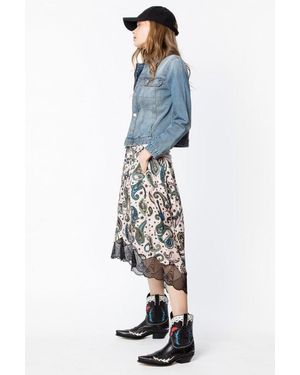 Zadig & Voltaire Jupe joslin print paisley - Bleu