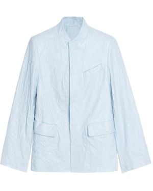 Zadig & Voltaire Veryn Creased Leather Blazer - Blue