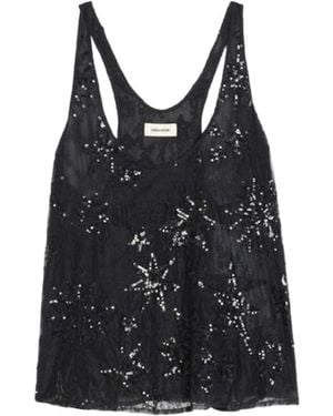 Zadig & Voltaire Tarysa Star-Embellished Woven Top - Black