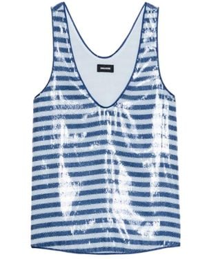 Zadig & Voltaire Tarys Sequin Tank Top - Blue