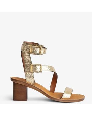 Zadig & Voltaire Cecilia Crinkled Caprese Sandals - White