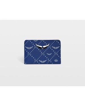 Zadig & Voltaire Zv Pass Monogram Card Holder - Blue