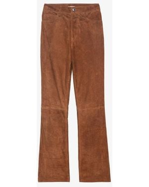 Zadig & Voltaire Pistol Pants 100% Suede Leather - Brown