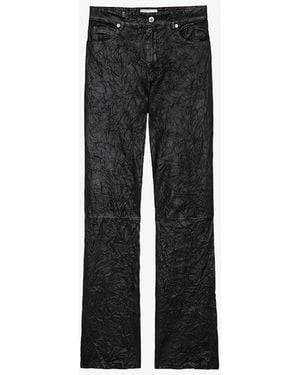 Zadig & Voltaire Evy Crinkled Leather Pants - Black