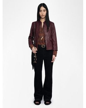 Zadig & Voltaire Veryn Crinkle Leather Blazer - Red