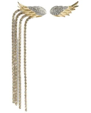 Zadig & Voltaire Pendientes Rock Feather Strass - Metálico
