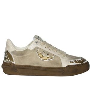 Zadig & Voltaire Trainers Basses Fly Wings Cracked - White