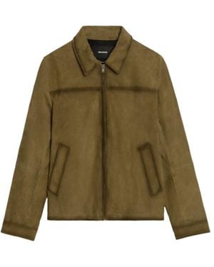 Zadig & Voltaire Loumy Suede Leather Jacket - Green