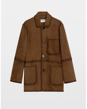 Zadig & Voltaire Venezia Leather Suede Western Jacket - Brown