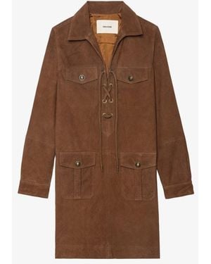 Zadig & Voltaire Remacha Suede Leather Dress - Brown