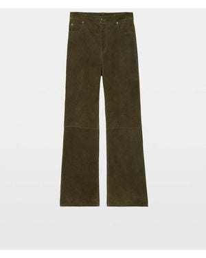 Zadig & Voltaire Evy Suede Leather Pants - Green