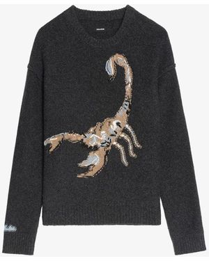 Zadig & Voltaire Sweater Marko 100% Merino Wool - Gray