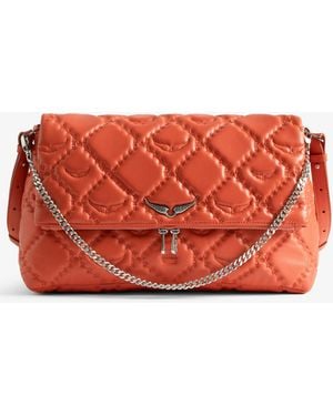 Zadig & Voltaire Sac Rocky Ii Xl Matelassé Monogram Flame - Rouge