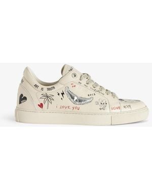 Zadig & Voltaire Fly On Love Tag Sneakers - Natural