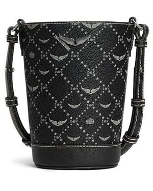 Zadig & Voltaire Z Bucket Nano Monogram Bag - Black