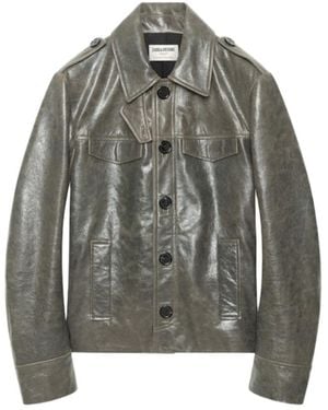 Zadig & Voltaire Veram Jacket Leather - Grey