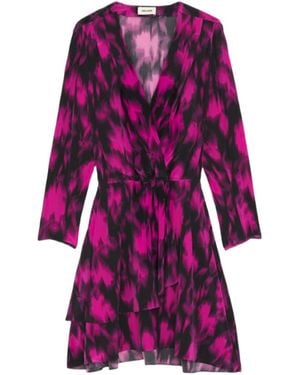 Zadig & Voltaire Rogers 100% Silk Dress - Purple