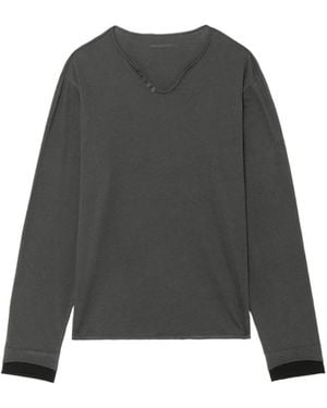 Zadig & Voltaire Monastir Henley T-Shirt - Grey