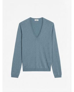 Zadig & Voltaire Rivy Embellished Cashmere Sweater - Blue