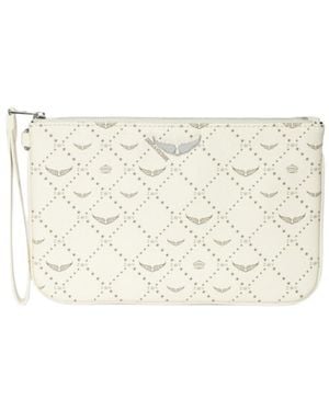 Zadig & Voltaire Z Pouch Monogram Clutch - White