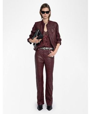 Zadig & Voltaire Pantalón Evy Cuero - Rojo