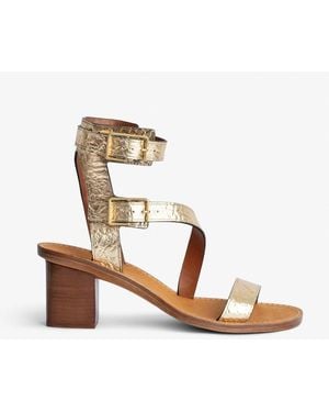 Zadig & Voltaire Cecilia Crinkled Caprese Sandals - White