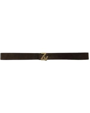 Zadig & Voltaire Zv Initiale La Belt 30Mm Suede Belt - Brown