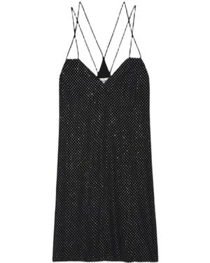 Zadig & Voltaire Rohana Diamante-Embellished Silk Mini Dress - Black