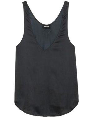 Zadig & Voltaire Tarys Satin Top - Blue