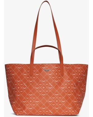 Zadig & Voltaire Sac Z Shopper Xl Monogram Flame - Blanc