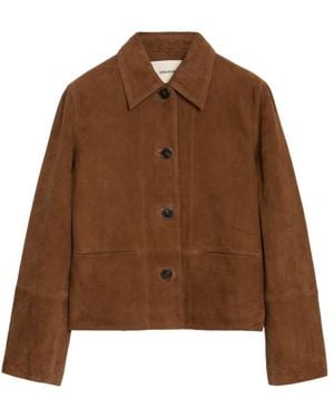 Zadig & Voltaire Lessa Suede Leather Jacket - Brown