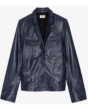Zadig & Voltaire Liams Leather Jacket - Blue