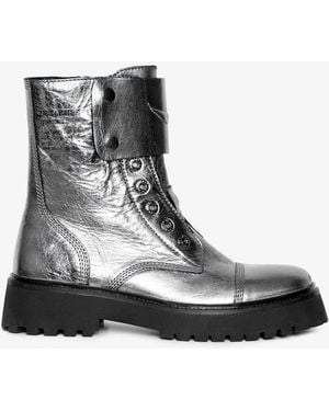 Zadig & Voltaire Joe Fast Vintage Metal Ankle Boots - Black