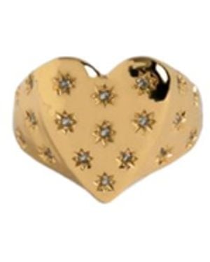 Zadig & Voltaire Heartbreaker Over Strass Ring - Metallic